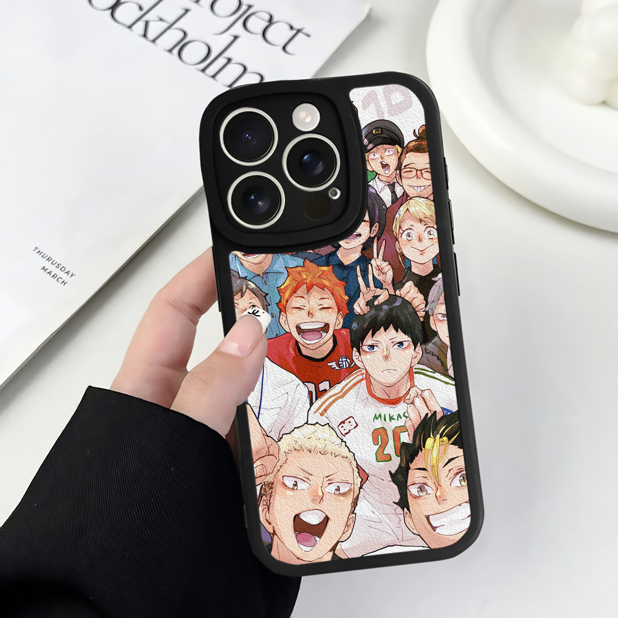 （画像用） ハイキュー!! Haikyu!! 【iPhone 16シリーズ対応】シリコンスマホケース（レザー調） 材質：シリコン